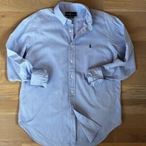 Ralph Lauren Classic Fit Herringbone Oxford Dress Shirt Pony Logo Mens Large